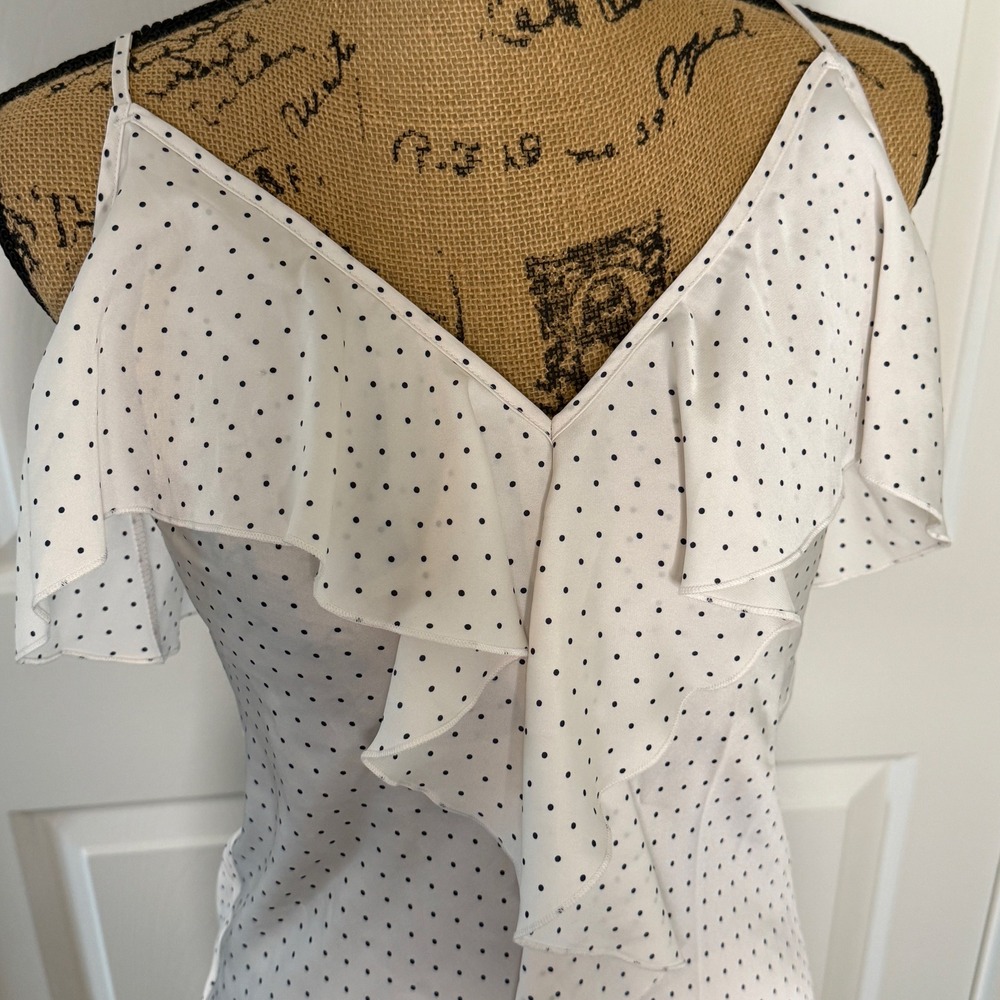 Vintage Victorias Secret Polka Dot Ruffle Robe and Slip Dress‎ Set  XS EUC - Picture 3 of 11